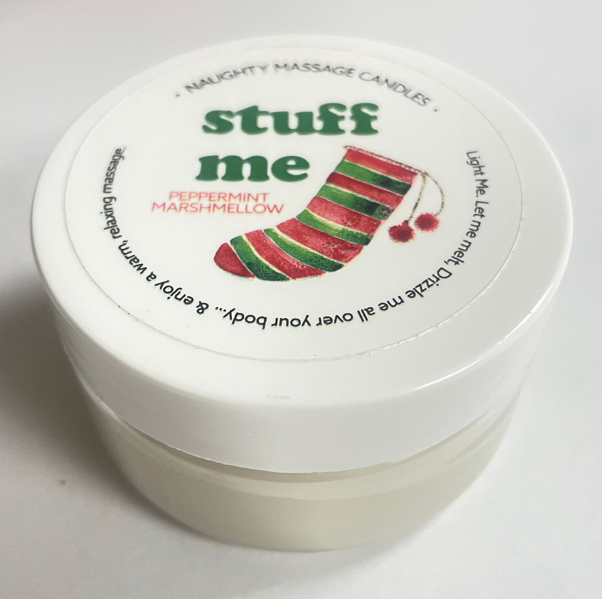 Stuff Me Massage Candle - Peppermint Marshmallow 1.7 Oz | 739122143110 | Discreet Personal Wellness