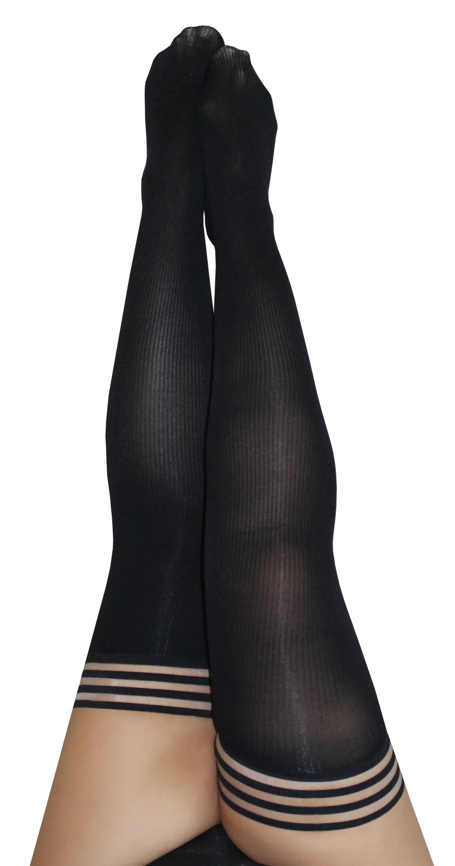 Dana Lynn - Ribbed Thigh High - Size D - Black | 852531004114 | Discreet Personal Wellness