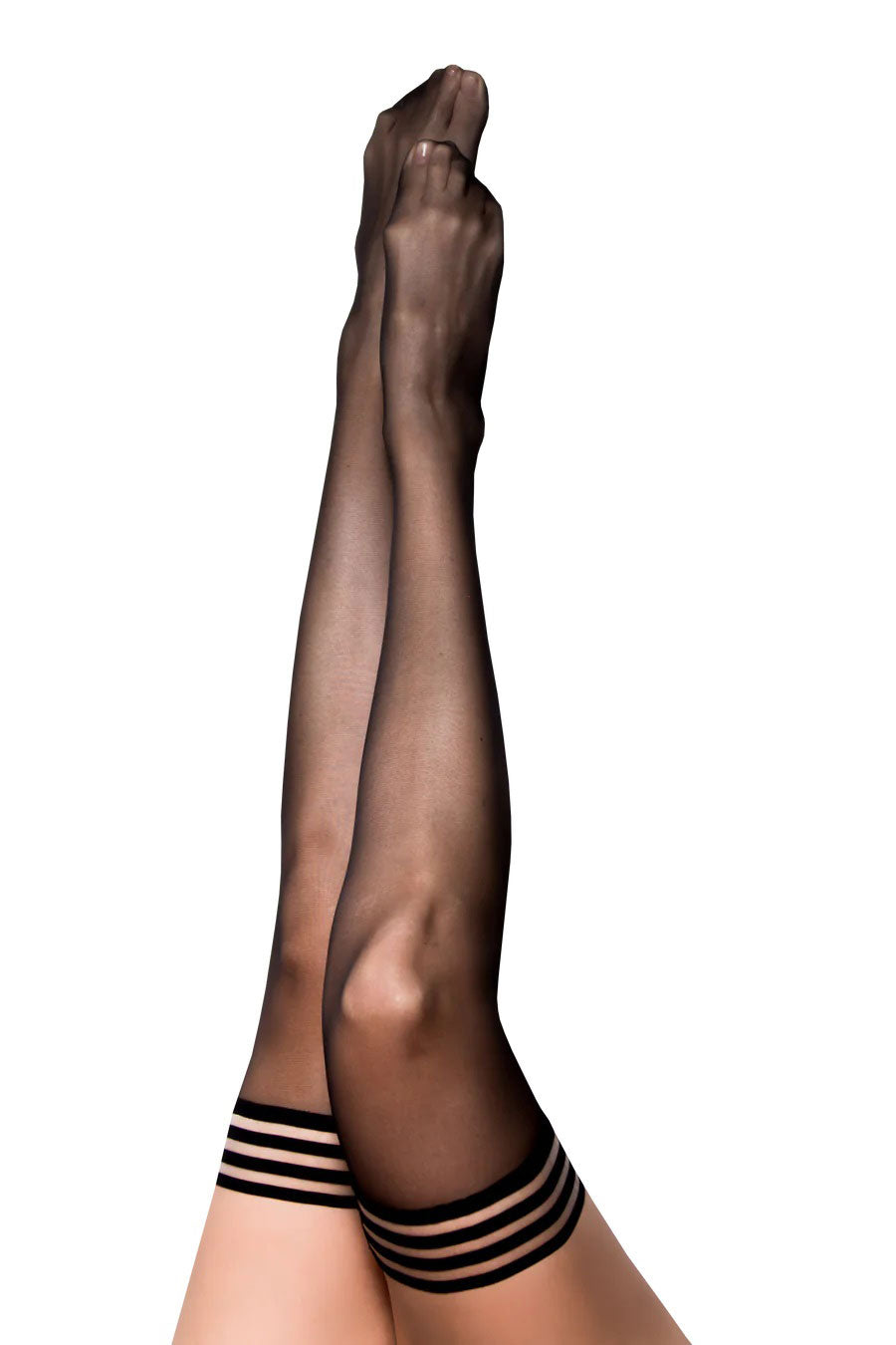 Taylor - Silky Sheer Thigh High - Size a - Black | 852531004527 | Discreet Personal Wellness