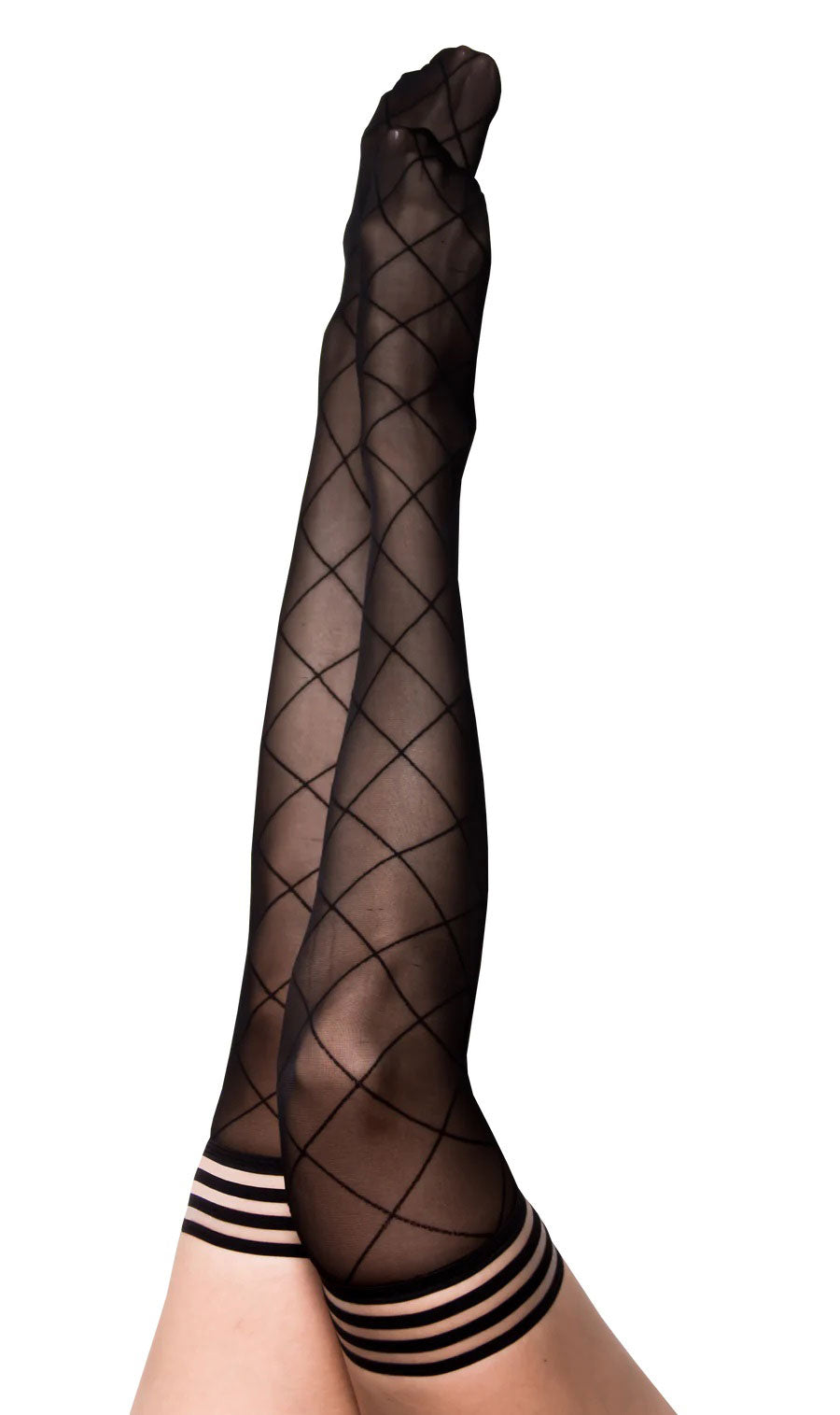Anna - Diamond Thigh High - Size B - Black | 852531004770 | Discreet Personal Wellness