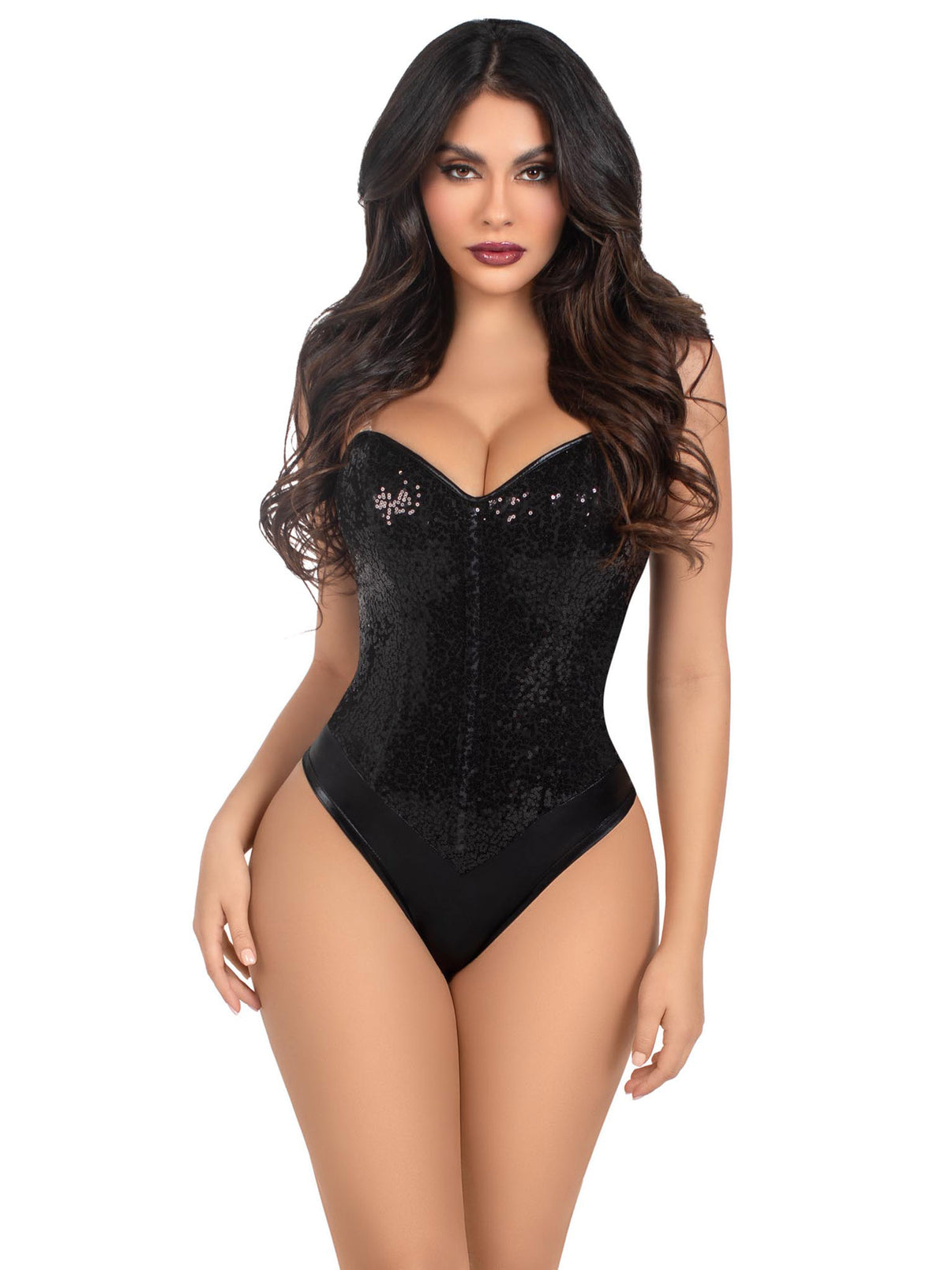 Sequin Bodysuit - Large - Black | 714718572901 | Discreet Personal Wellness