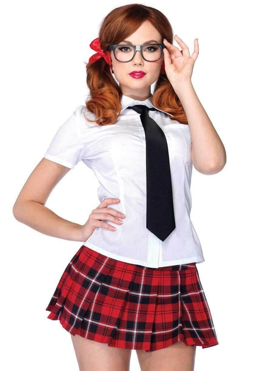 Private School Sweetie Costume - Medium - White / Red | 714718483245 | Discreet Personal Wellness