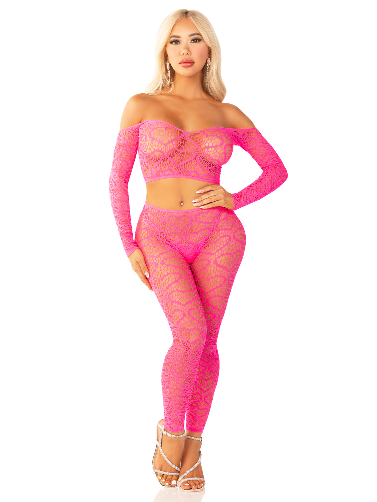 Pink 2pc Croptop and Footless Tights - Os Tights - Os | 714718574004 | Discreet Personal Wellness