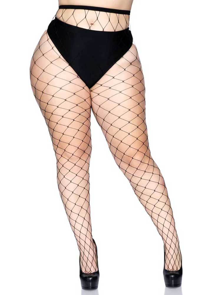Fence Net Pantyhose - Queen - Black | 714718434117 | Discreet Personal Wellness