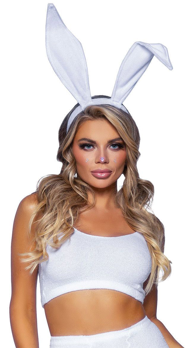 Bendable Velvet Bunny Rabbit Ears - White | 714718562452 | Discreet Personal Wellness