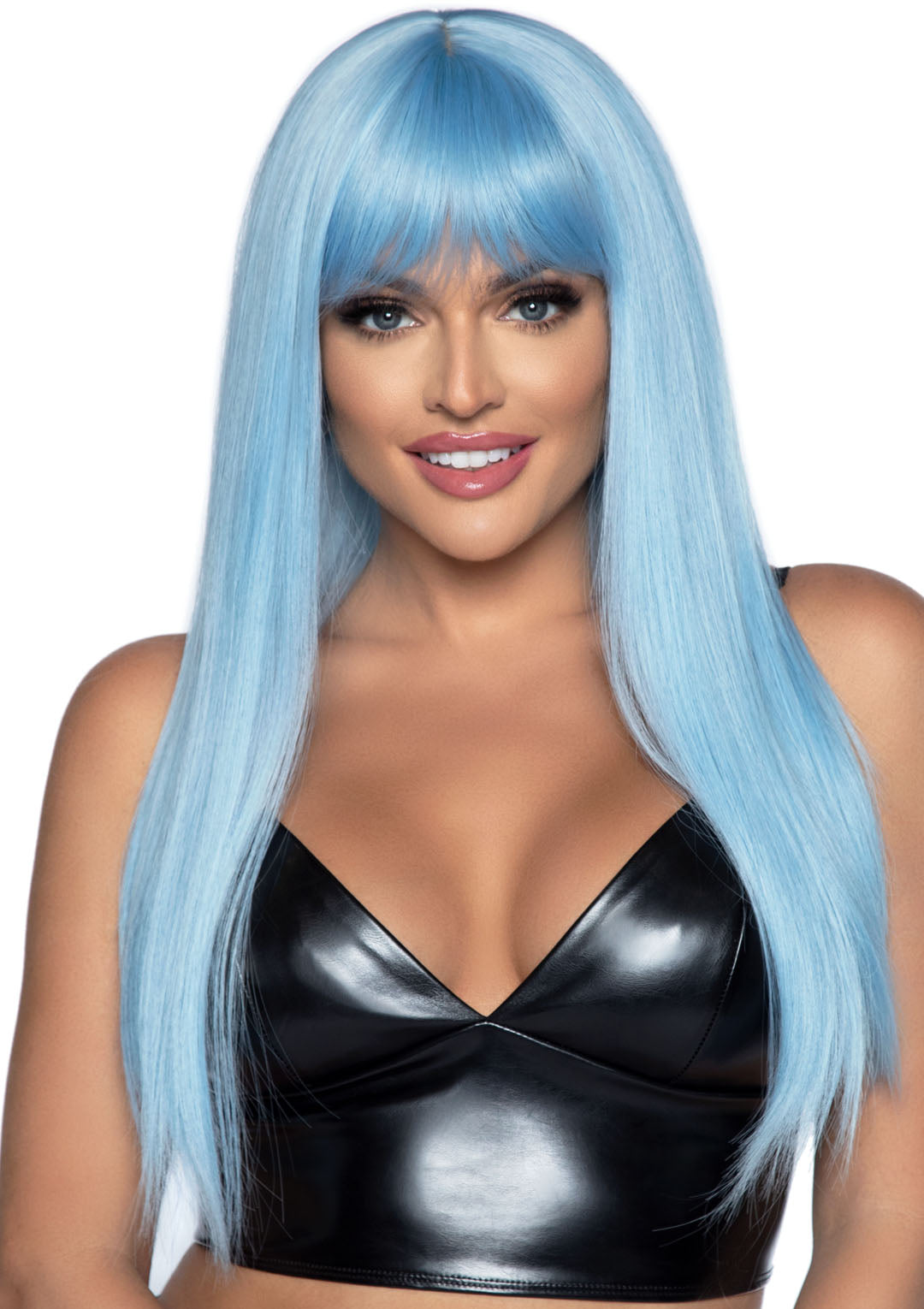 24 Inch Long Straight Bang Wig Blue | 714718551012 | Discreet Personal Wellness