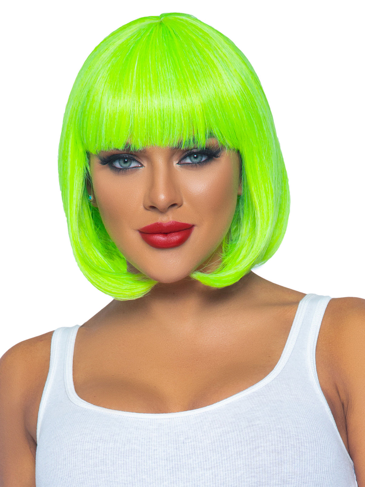 12 Inch Short Bob Wig - Neon Green | 714718562490 | Discreet Personal Wellness