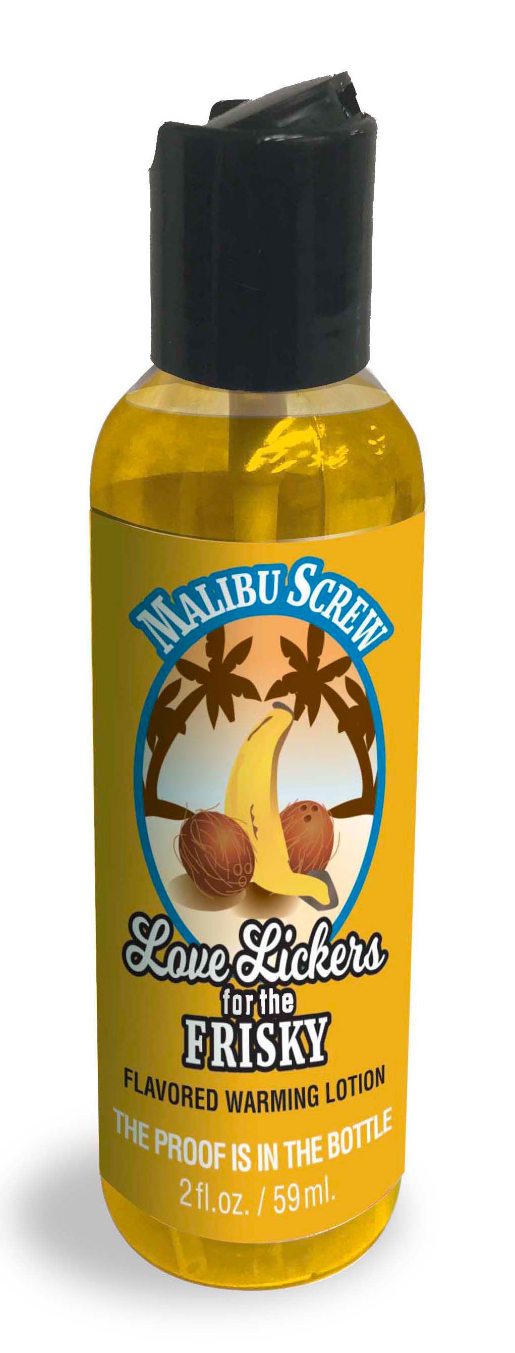 Love Lickers Massage Oil - Malibu Screw - 1.76 Fl. Oz. | 685634000291 | Discreet Personal Wellness