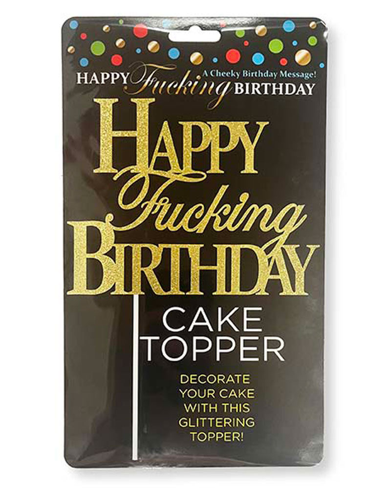 Happy funing Birthday Cake Topper - Gold | 817717011072 | Discreet Personal Wellness