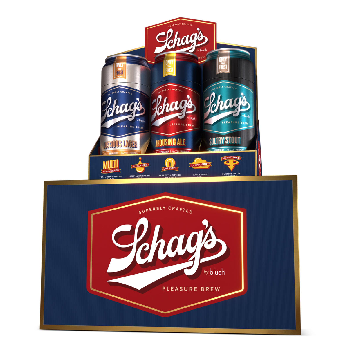 Schag's 12 Pack Stealthy Beer Can Style Penis Strokers | 702730686485 | Discreet Personal Wellness
