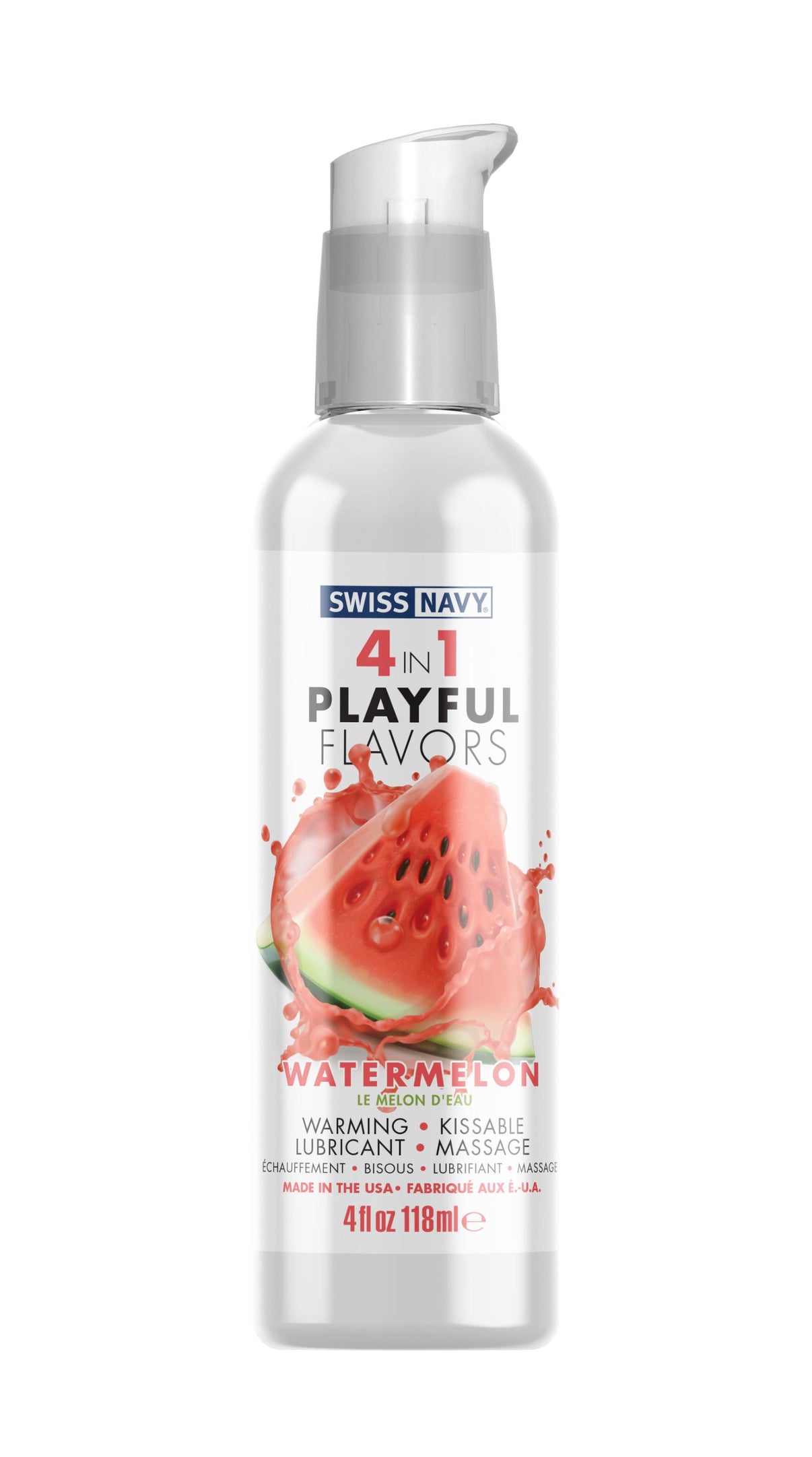 Swiss Navy 4-in-1 Playful Flavors - Watermelon 4 Oz | 699439007126 | Discreet Personal Wellness