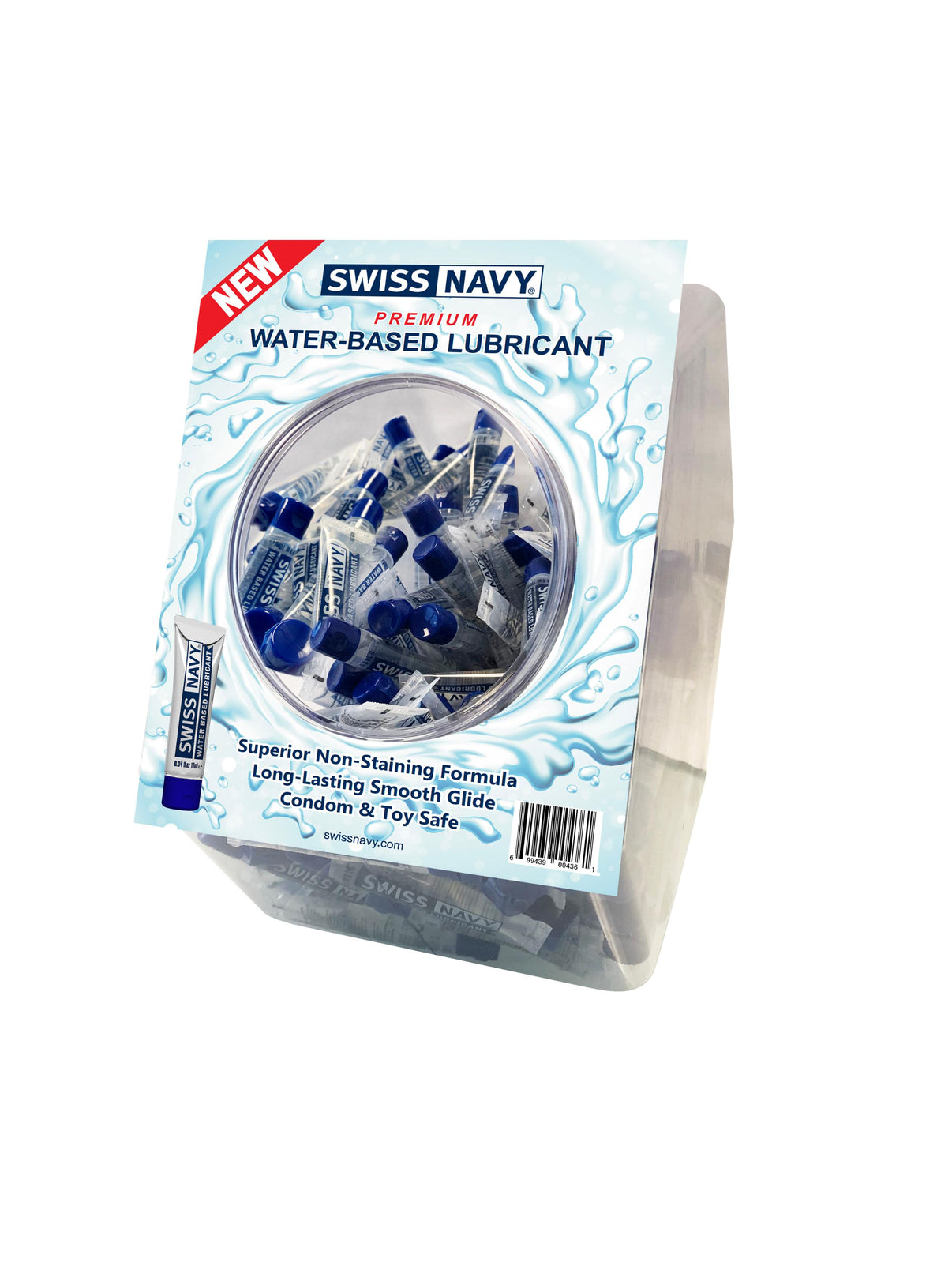 Water-Based Lubricant 10ml 100pc Fishbowl Display | 699439004361 | Discreet Personal Wellness