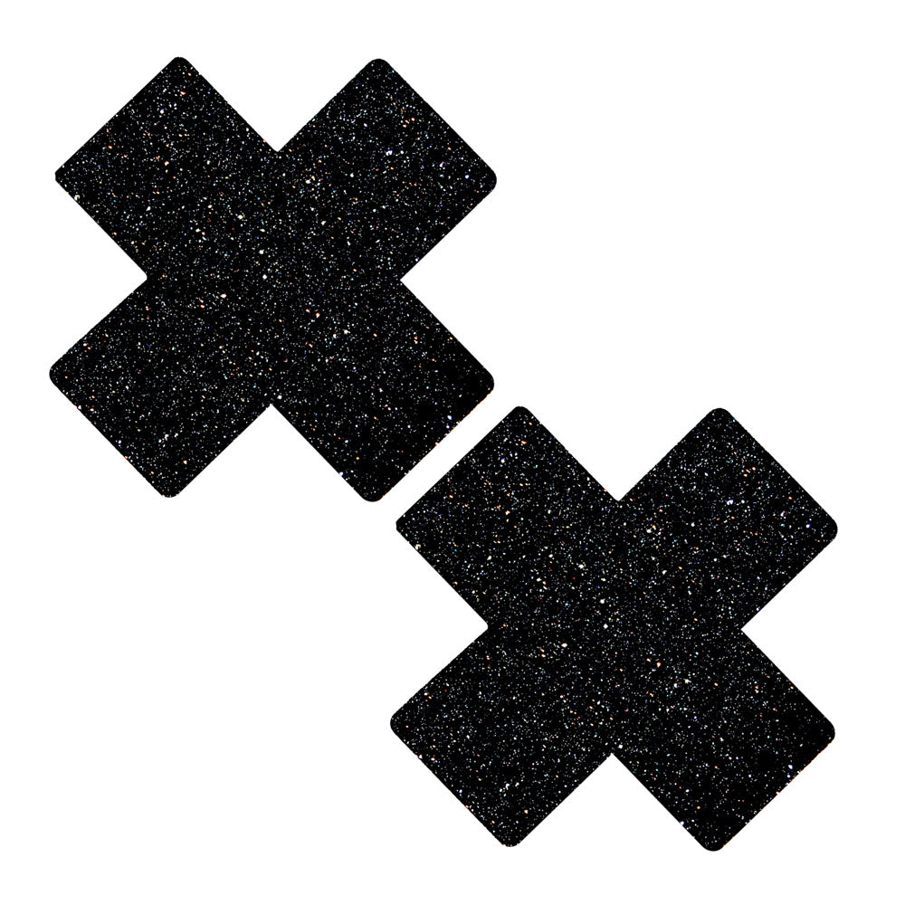 Black Malice Glitter X Factor Nipztix Pasties | 733074134936 | Discreet Personal Wellness