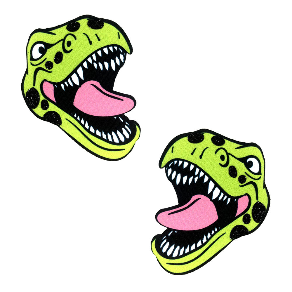Freaking Awesome Sexy T-Rexy Dino Glitter Nipztix Pasties | 689855877717 | Discreet Personal Wellness
