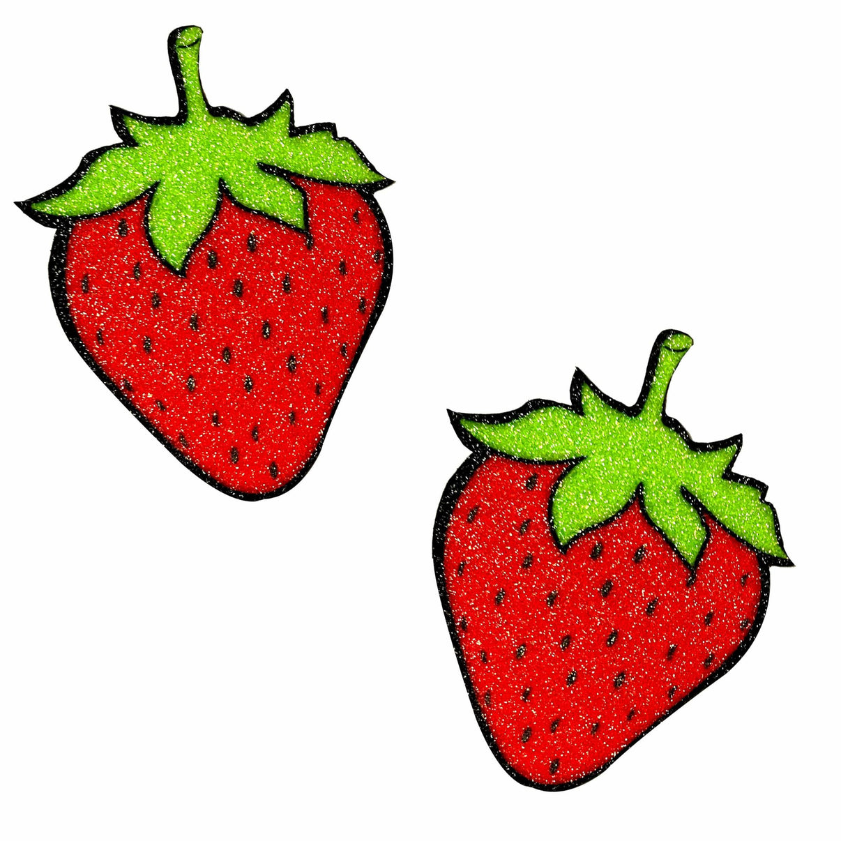 Juicy Strawberry Glitter Nipple Cover Pasties | 614608262434 | Discreet Personal Wellness