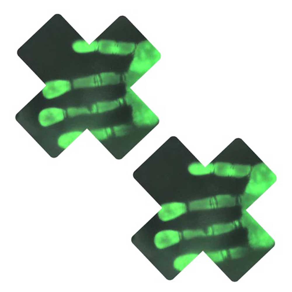 Neon Greeny Temperature Reactive X Factor Nipple Cover Pasties | 810121170144 | Discreet Personal Wellness