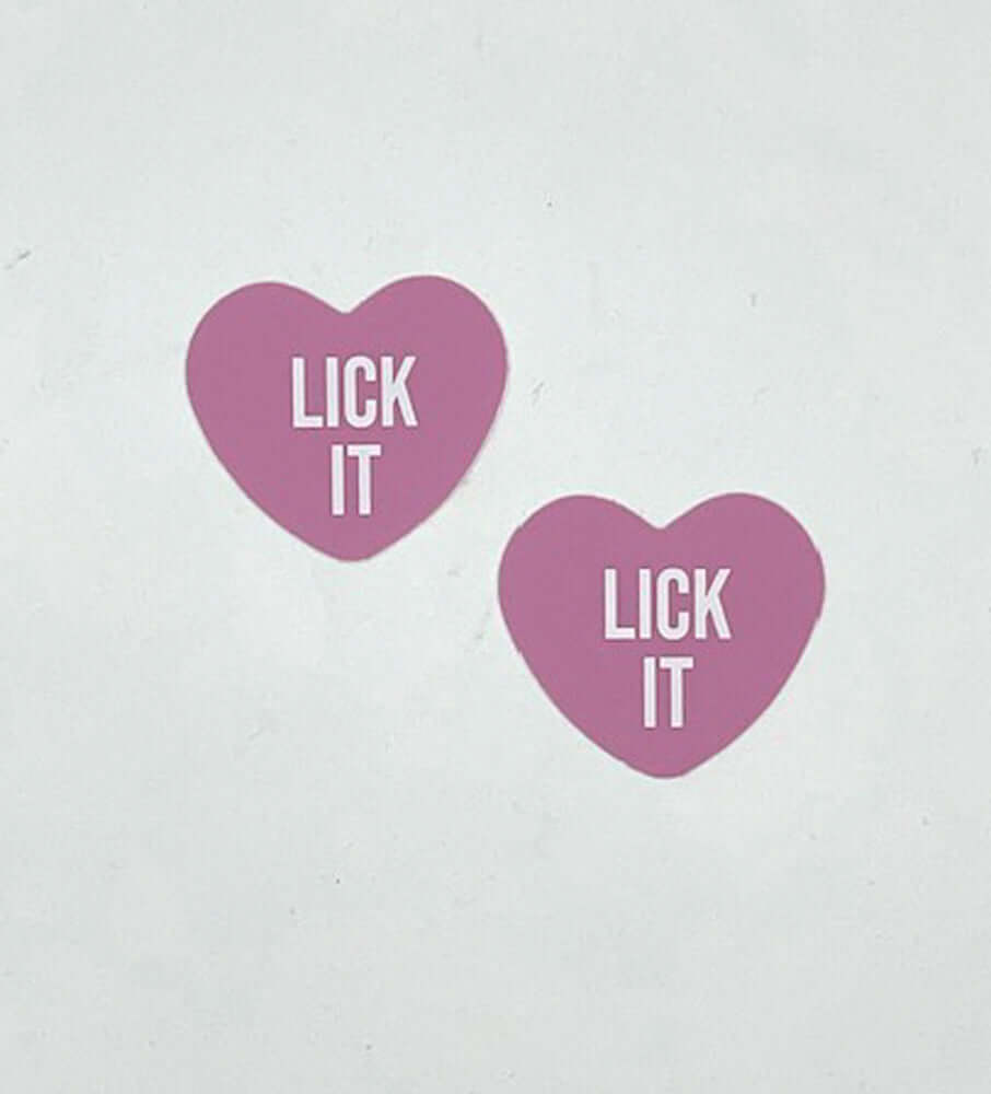 Lick It Light Pink Candy Heart Pasties | 810121170380 | Discreet Personal Wellness