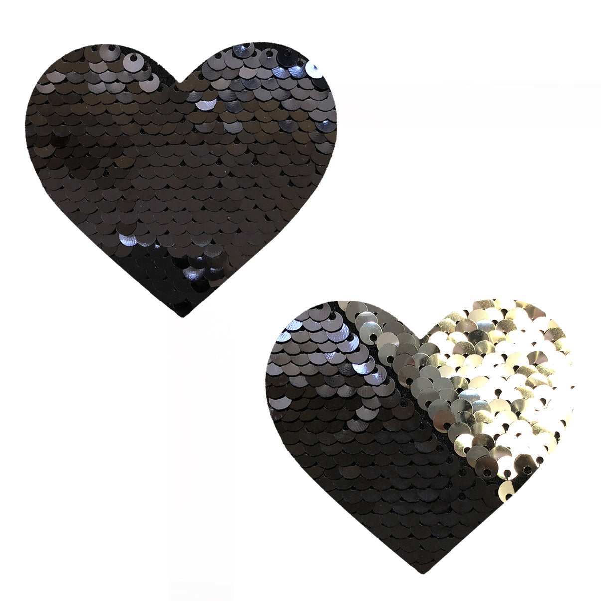 Sequin Medusa Magic Flip Black to Silver I Heart U Nipztix Pasties | 733074136053 | Discreet Personal Wellness