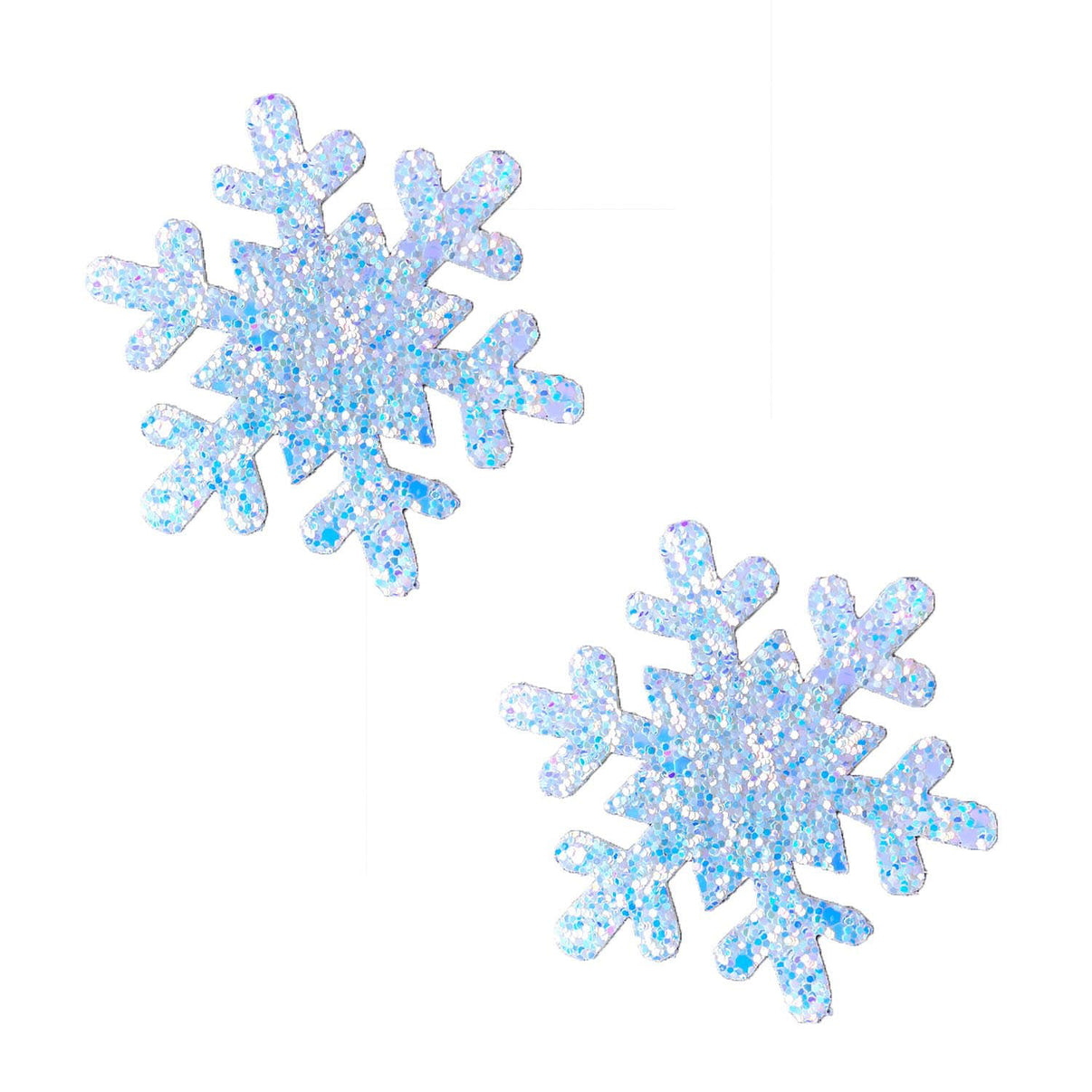 Super Sparkle White Chunky Glitter Snowflake Nipple Cover Pasties | 045923593390 | Discreet Personal Wellness