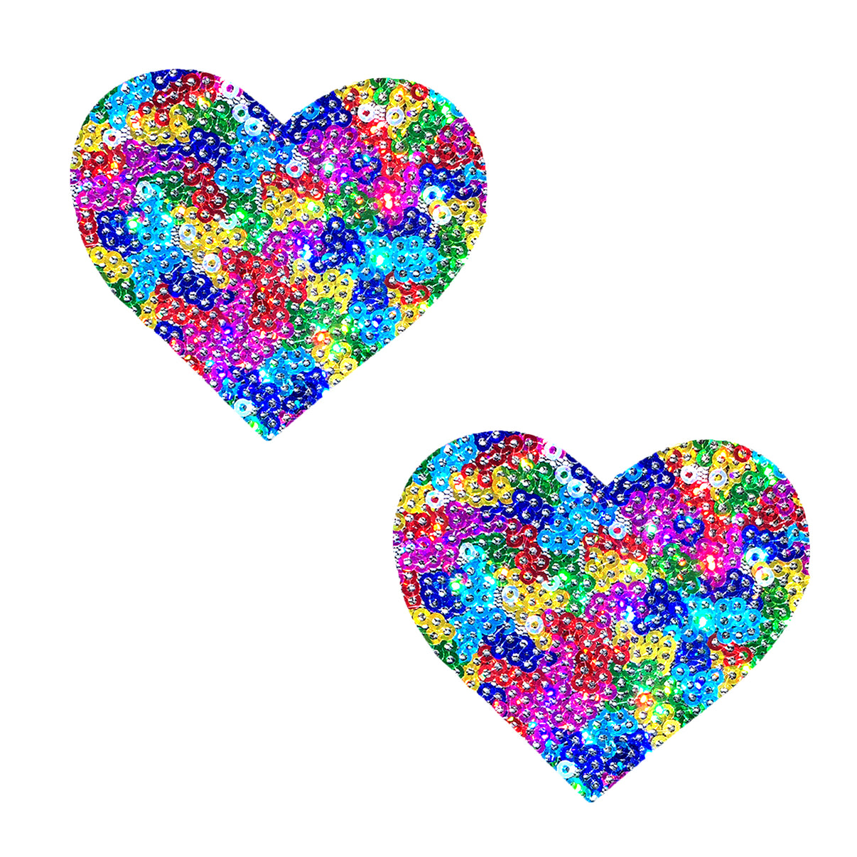 Unipoo Sparkle Sequin Multicolor I Heart U Nipztix Pasties | 045923592485 | Discreet Personal Wellness