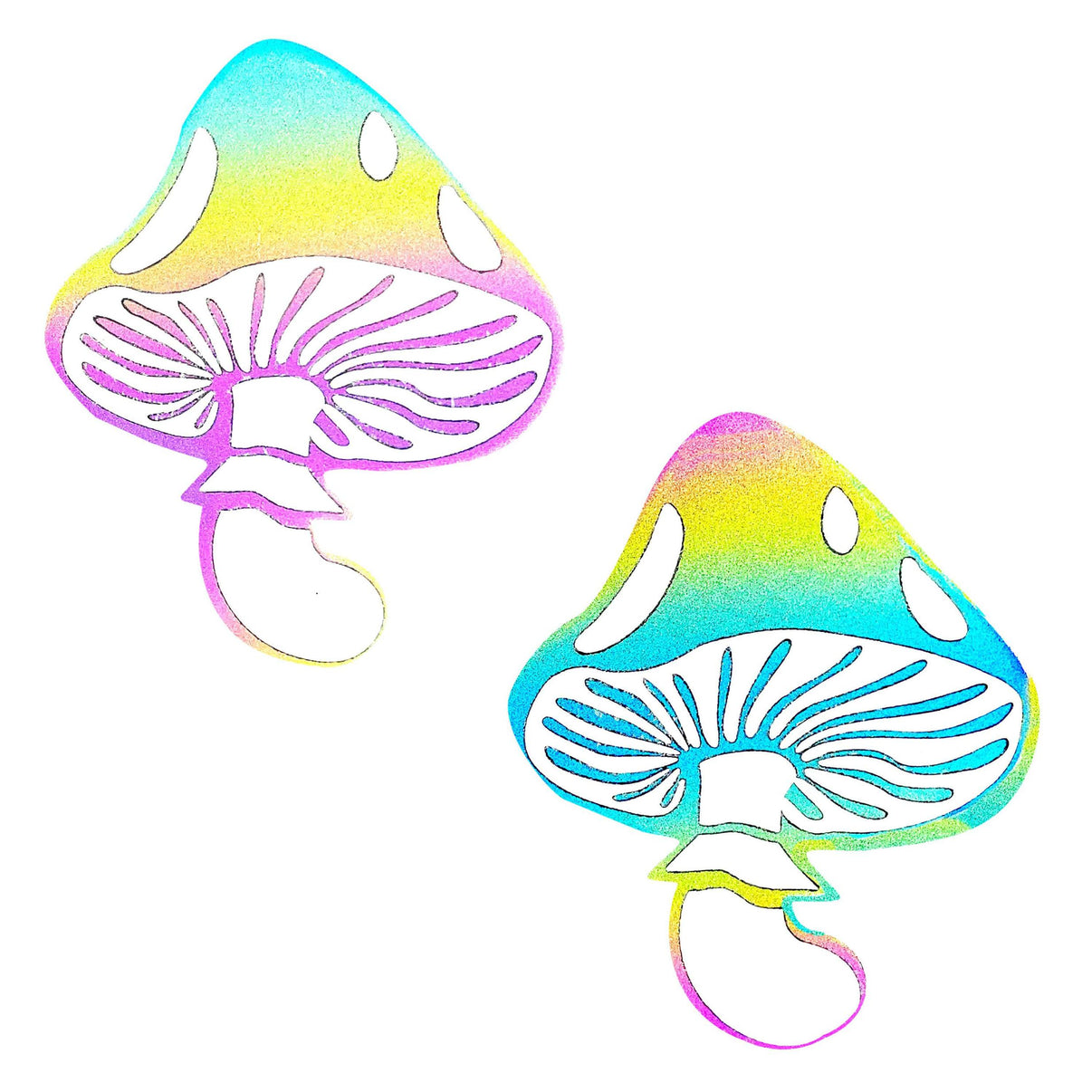 Rainbow Reflective Toadstool Nipple Cover Pasties | 672975644499 | Discreet Personal Wellness