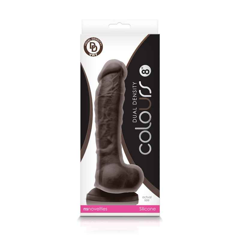 Colours - Dual Density - 8 Inch Dildo - Dark Brown | 657447101670 | Discreet Personal Wellness