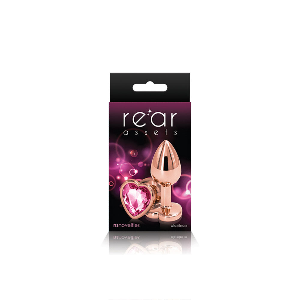 Rear Assets - Rose Gold Heart - Small - Pink | 657447103131 | Discreet Personal Wellness