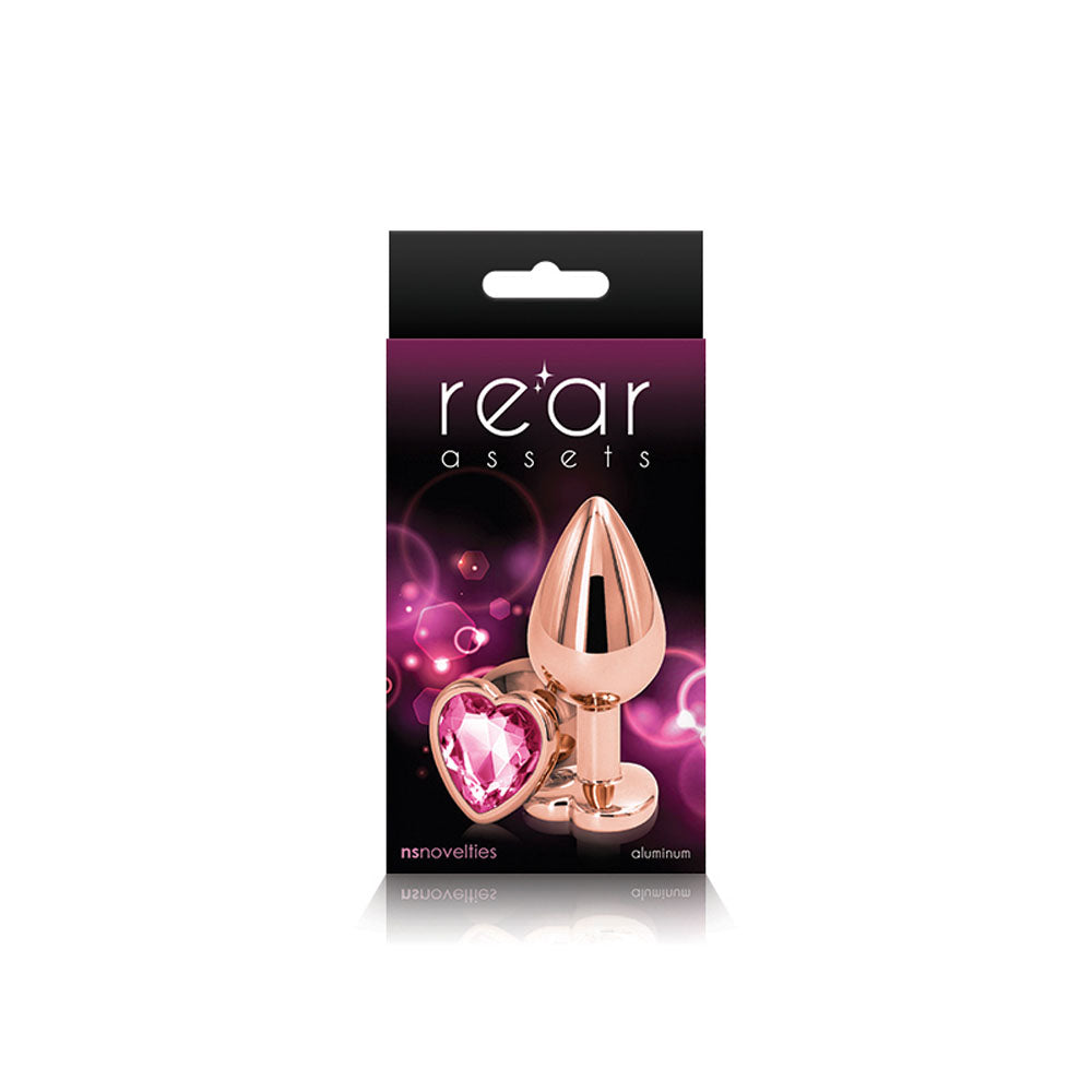 Rear Assets - Rose Gold Heart - Medium - Pink | 657447103162 | Discreet Personal Wellness