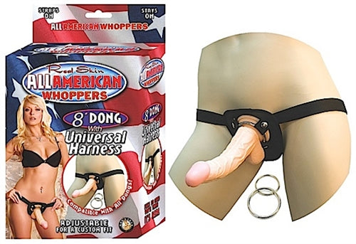 All American Whoppers 8-Inch Penis With Universal - Flesh | 782631232714 | Discreet Personal Wellness