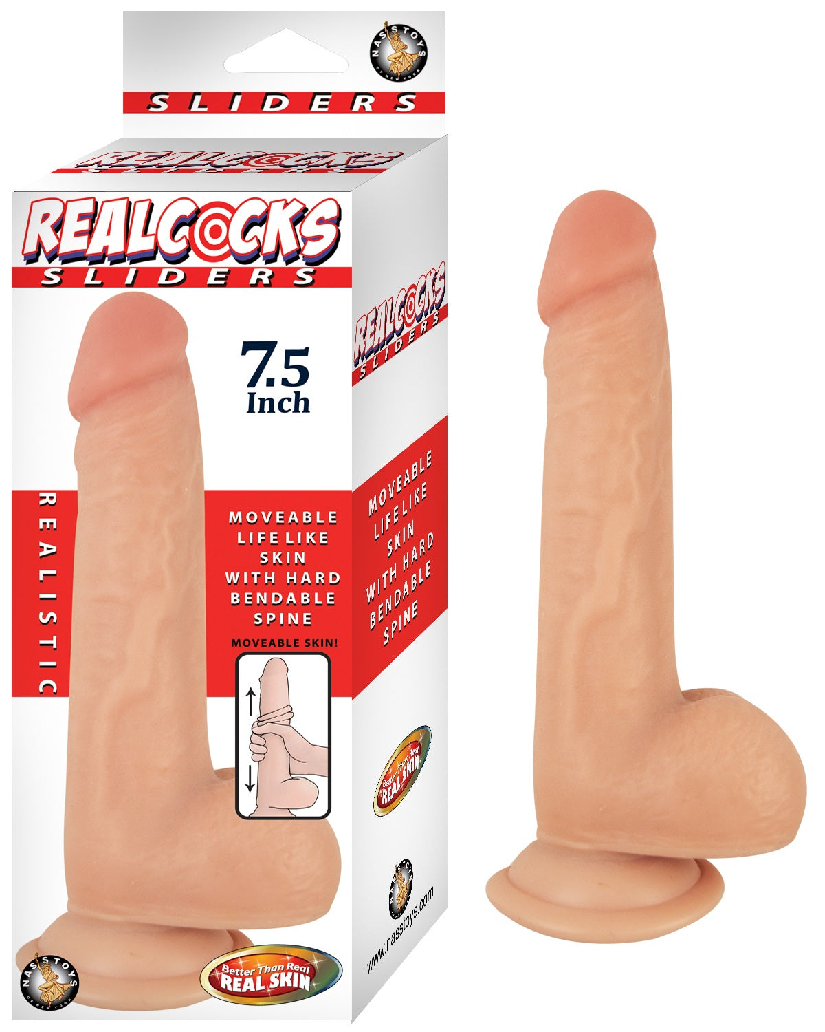 RealPenis Sliders - 7.5 Inch - Flesh | 782631287806 | Discreet Personal Wellness