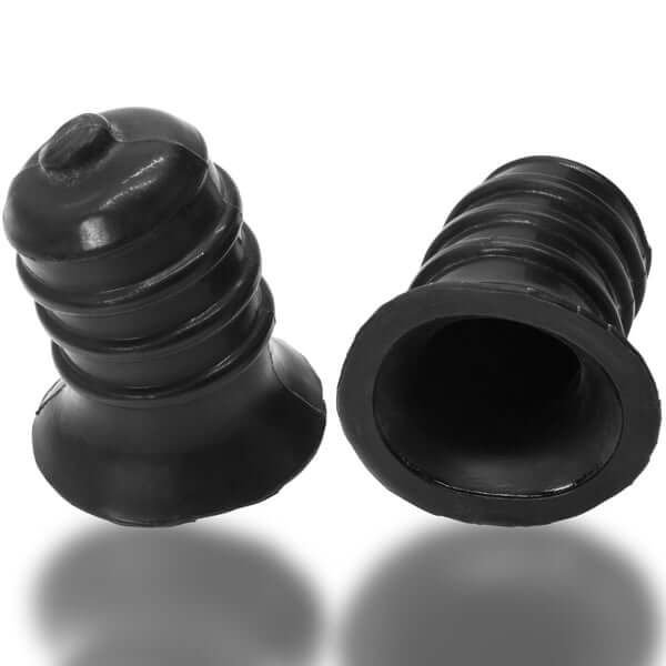 Ribnibs Curved Springy-Ribbed Nipsuckers - Black | 840215126580 | Discreet Personal Wellness