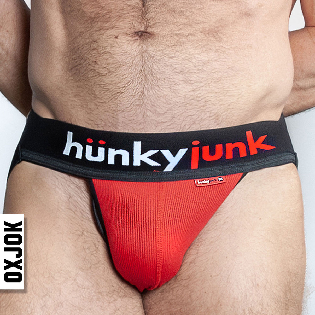Hunker Comfy-Pouch Slider-Strap Jock Red Hot Medium | 840215124906 | Discreet Personal Wellness
