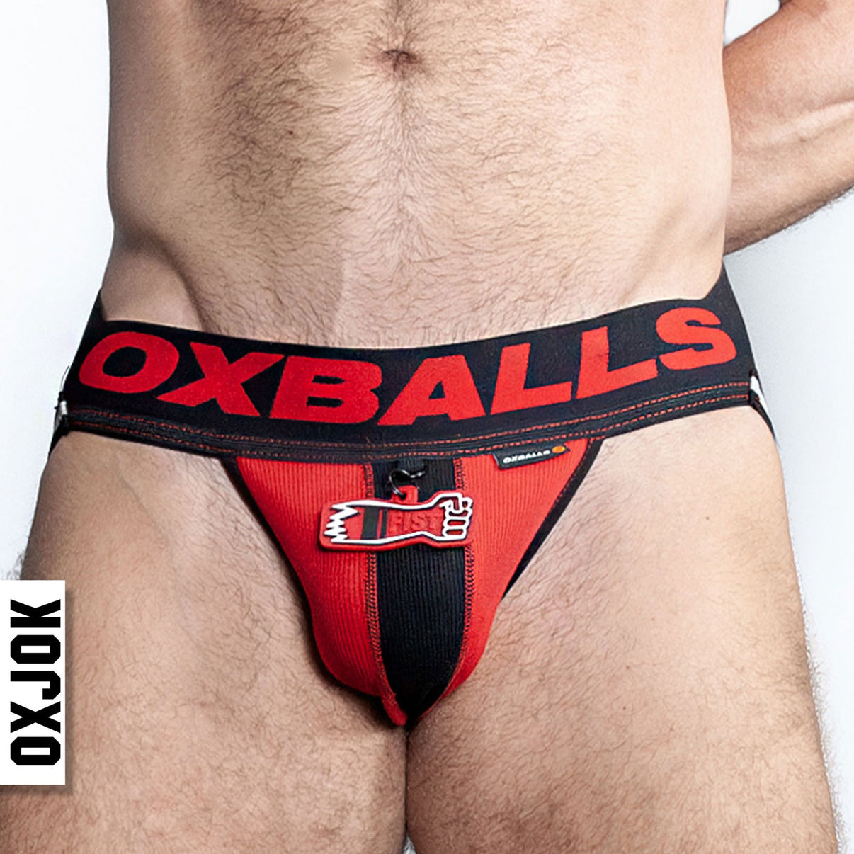Fisterjock 3d Fist Tagger Jock Black/red Xl | 840215125620 | Discreet Personal Wellness