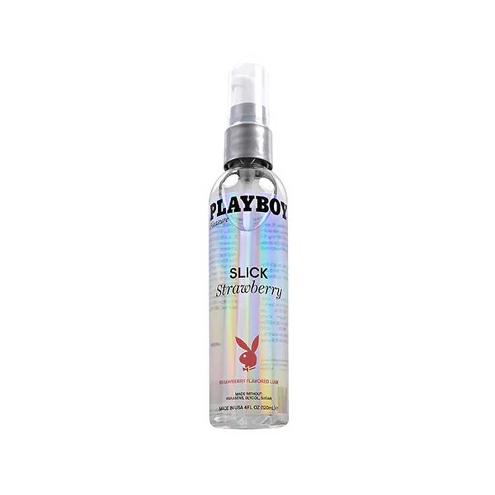 Playboy Pleasure Slick Strawberry Flavored Lubricant 4 Oz | 844477022932 | Discreet Personal Wellness