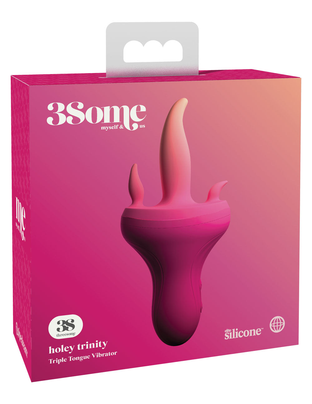 Threesome Holey Trinity Triple Tongue Vibrator - Pink | 603912760170 | Discreet Personal Wellness