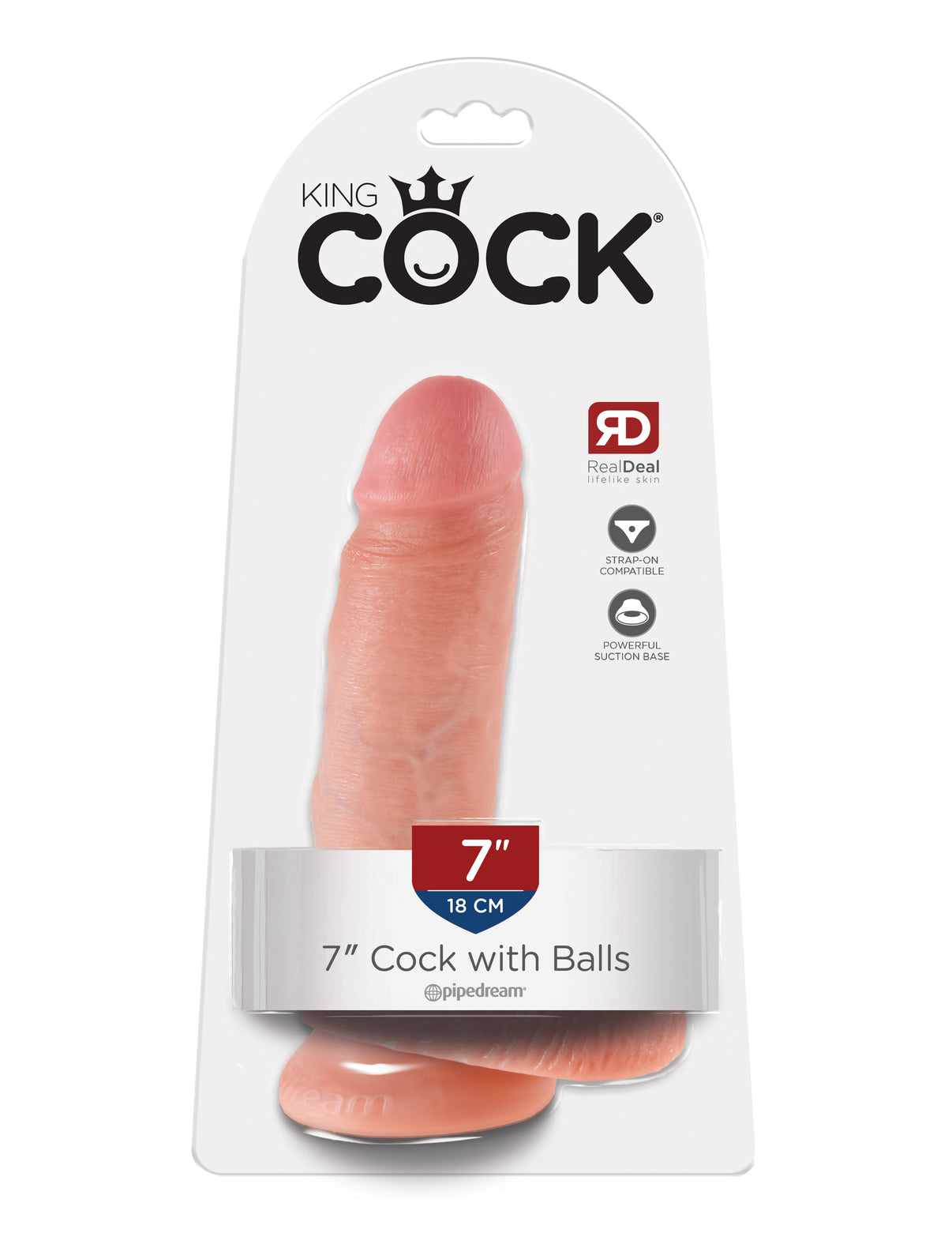 King Penis 7-Inch Penis With Balls - Flesh | 603912350159 | Discreet Personal Wellness