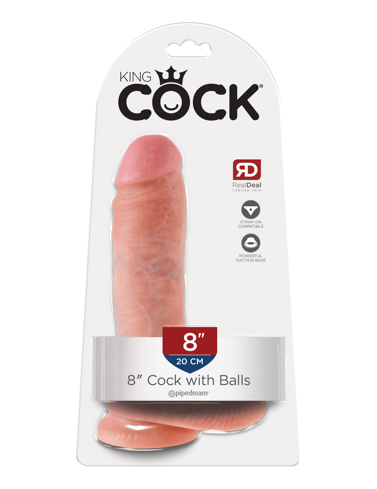 King Penis 8-Inch Penis With Balls - Flesh | 603912350166 | Discreet Personal Wellness