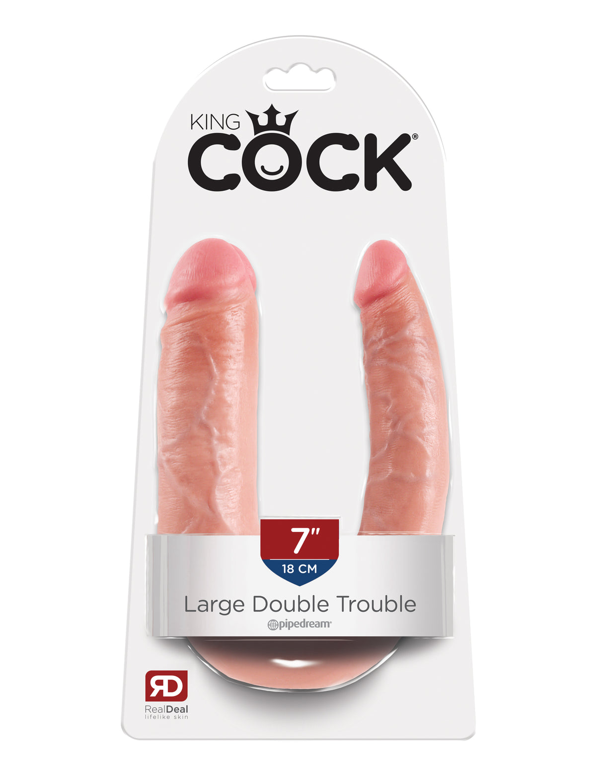 King Penis Double Trouble - Large - Flesh | 603912350128 | Discreet Personal Wellness
