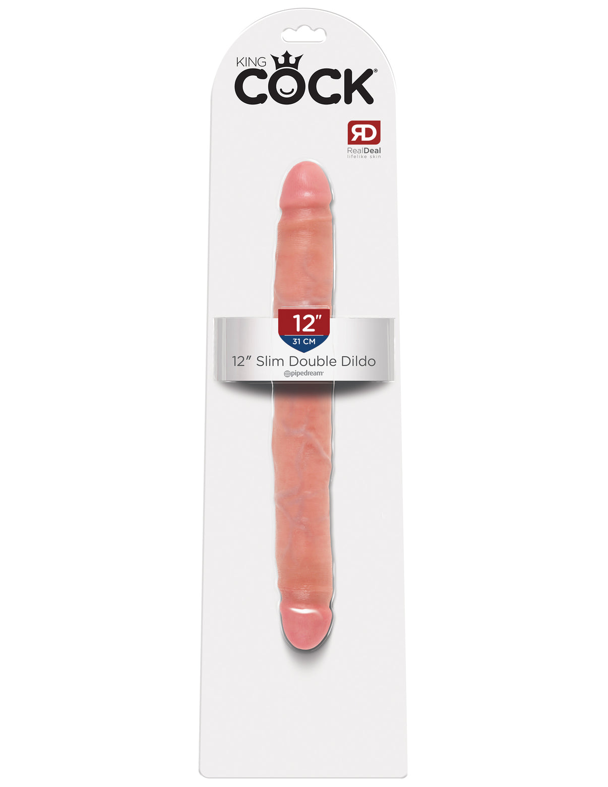 King Penis 12 Inch Slim Double Dildo - Flesh | 603912350340 | Discreet Personal Wellness