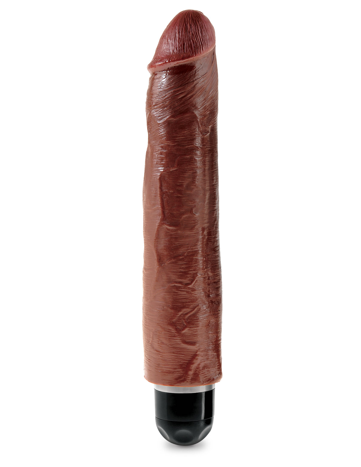 King Penis 10 Inch Vibrating Stiffy Brown | 603912744972 | Discreet Personal Wellness