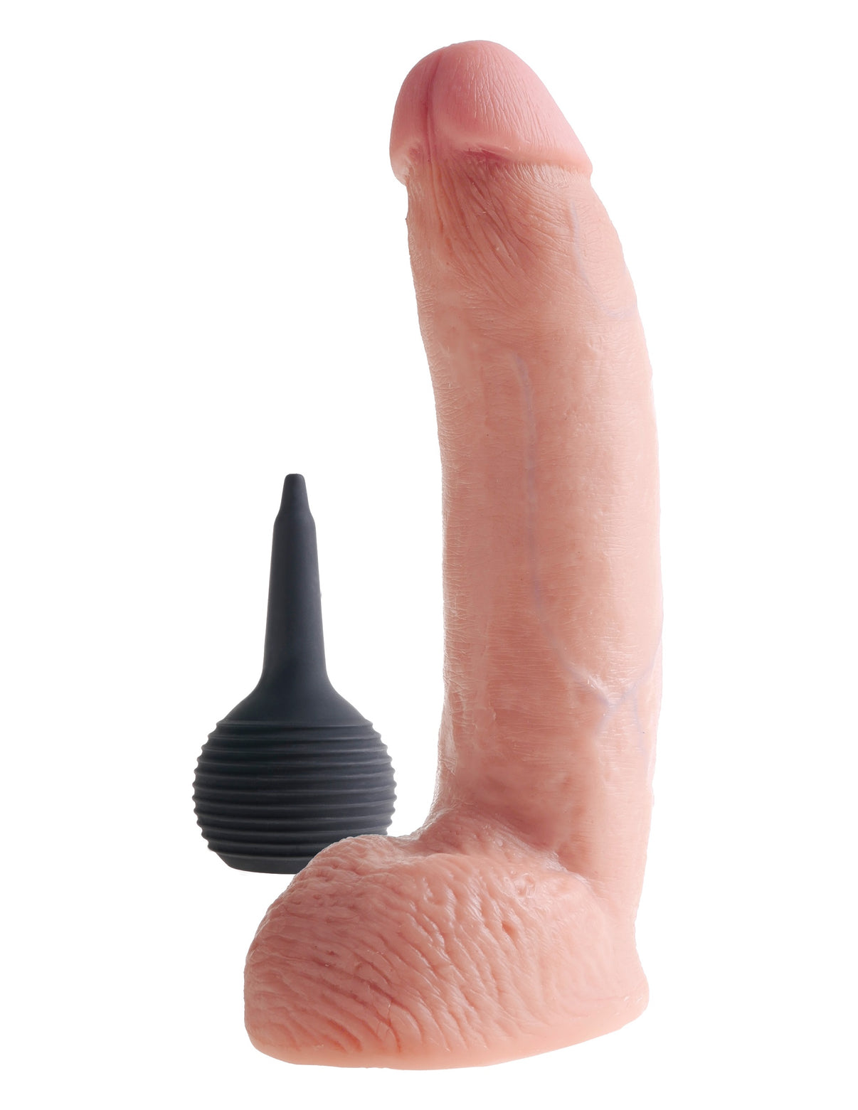 King Penis 9 Inch Squirting Penis With Balls - Flesh | 603912355550 | Discreet Personal Wellness