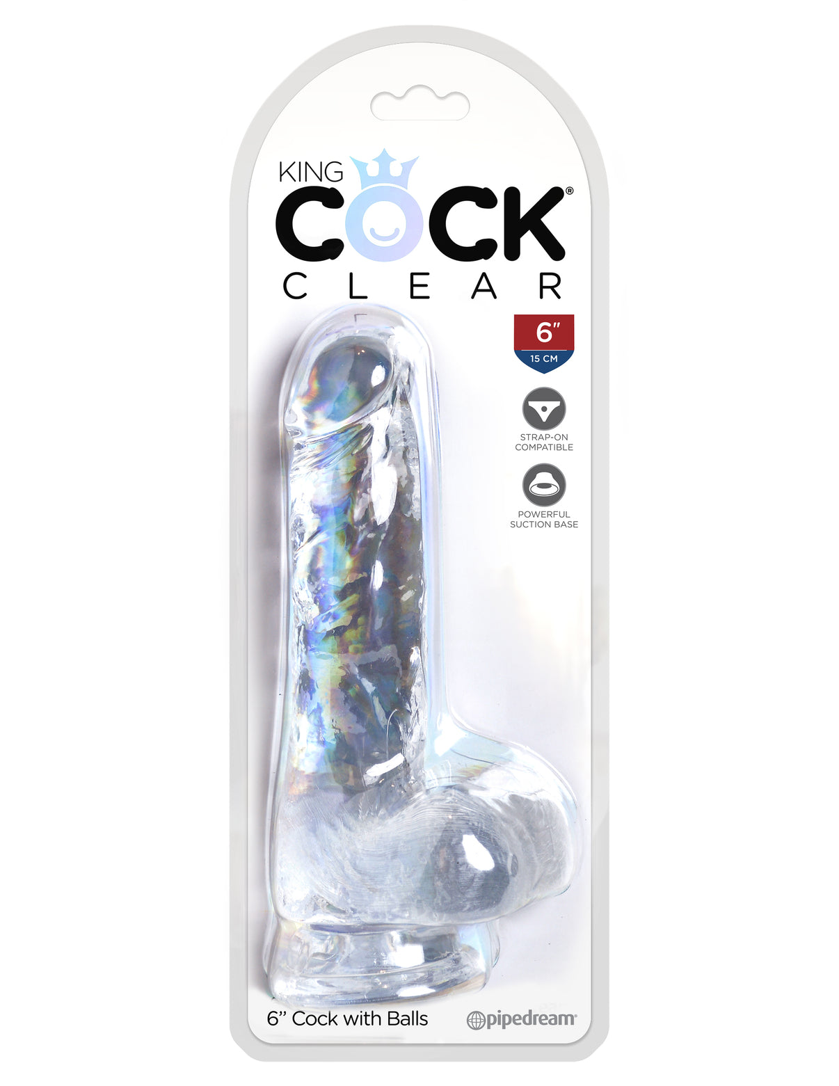 King Penis Clear 6 Inch Penis With Balls | 603912758825 | Discreet Personal Wellness