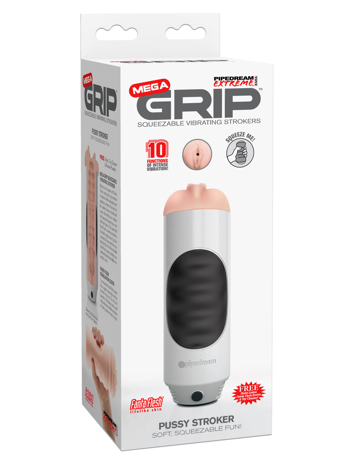 Extreme Toyz Mega Grip Vibrating Vagina Stroker | 603912349375 | Discreet Personal Wellness