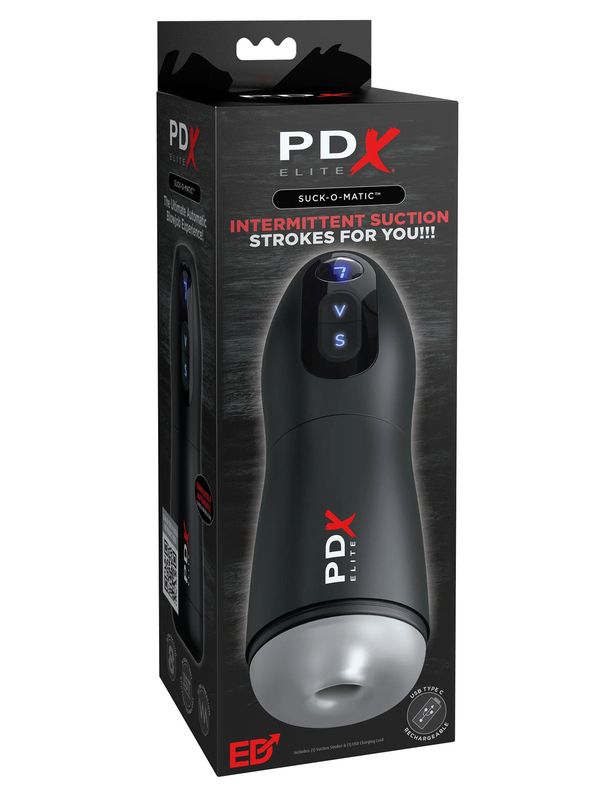 PDX Suck-O-Matic Stroker - Black | 603912775365 | Discreet Personal Wellness