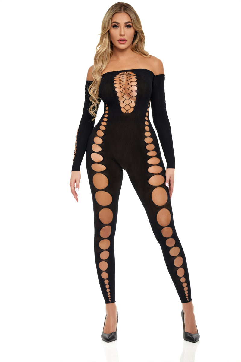 Boujee Gang Bodystocking - One Size - Black | 196018567557 | Discreet Personal Wellness