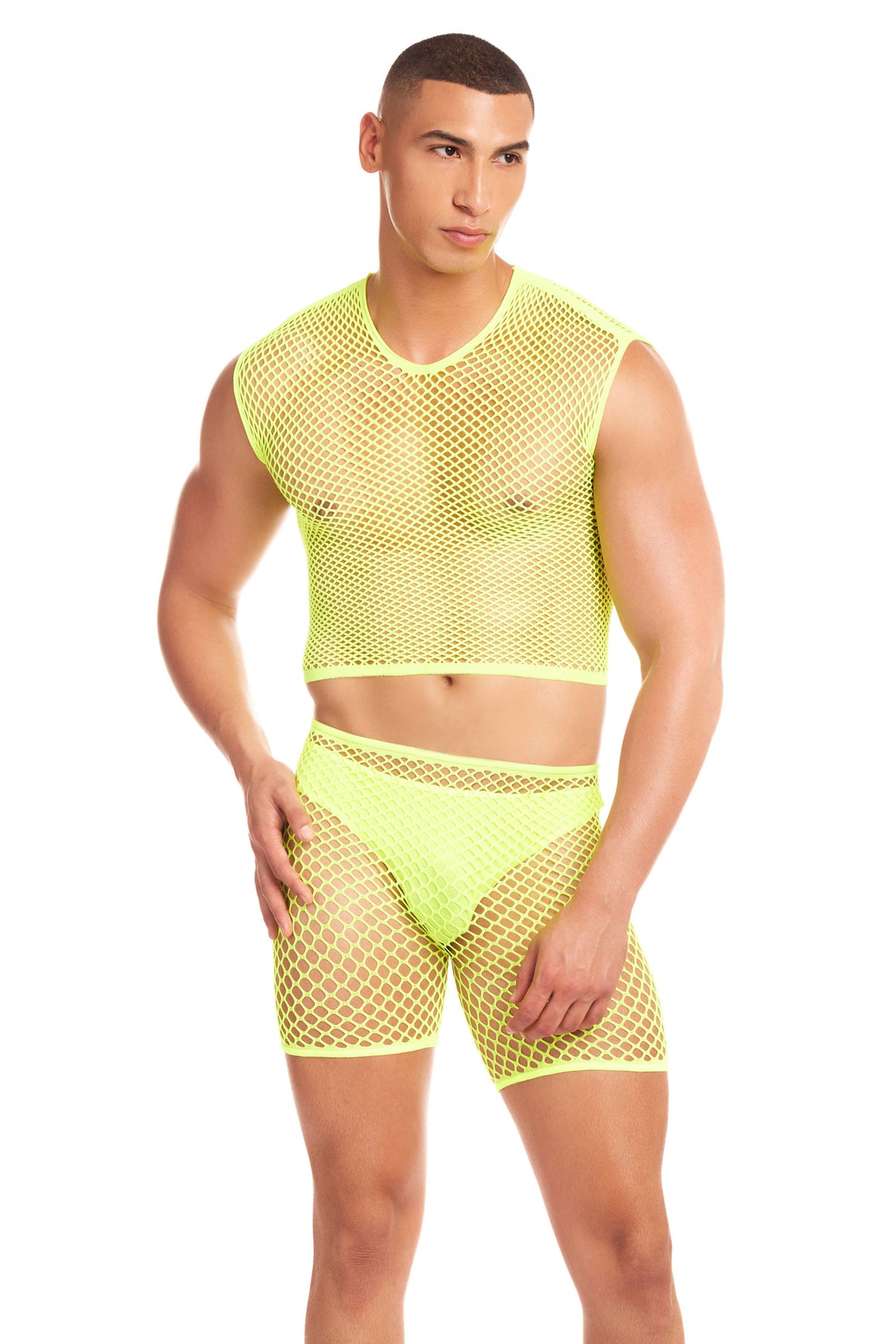 Net-Bula 3pc Set - Large/xl - Yellow | 196018769388 | Discreet Personal Wellness