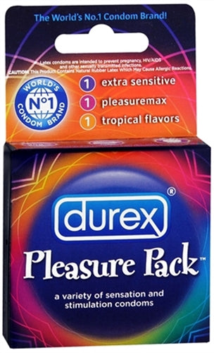 Durex Pleasure Pack - 3 Pack | 302340300421 | Discreet Personal Wellness