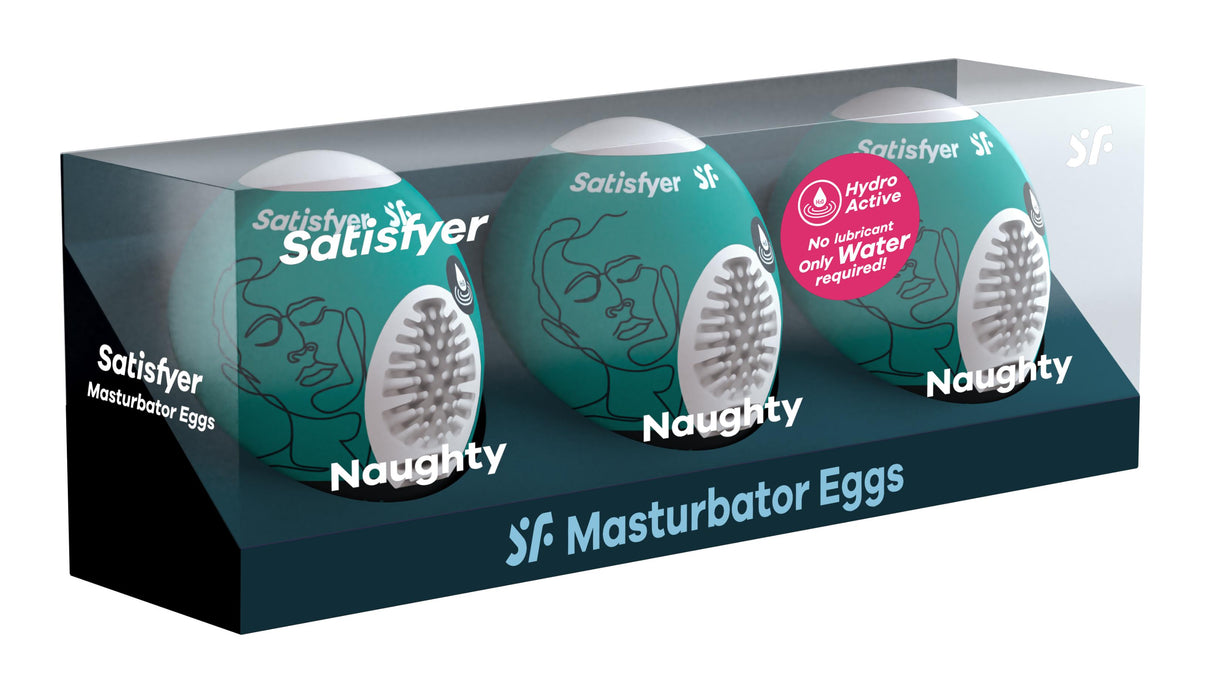 3 Pc Set Masturbator Egg - Naughty | 4049369043477 | Discreet Personal Wellness