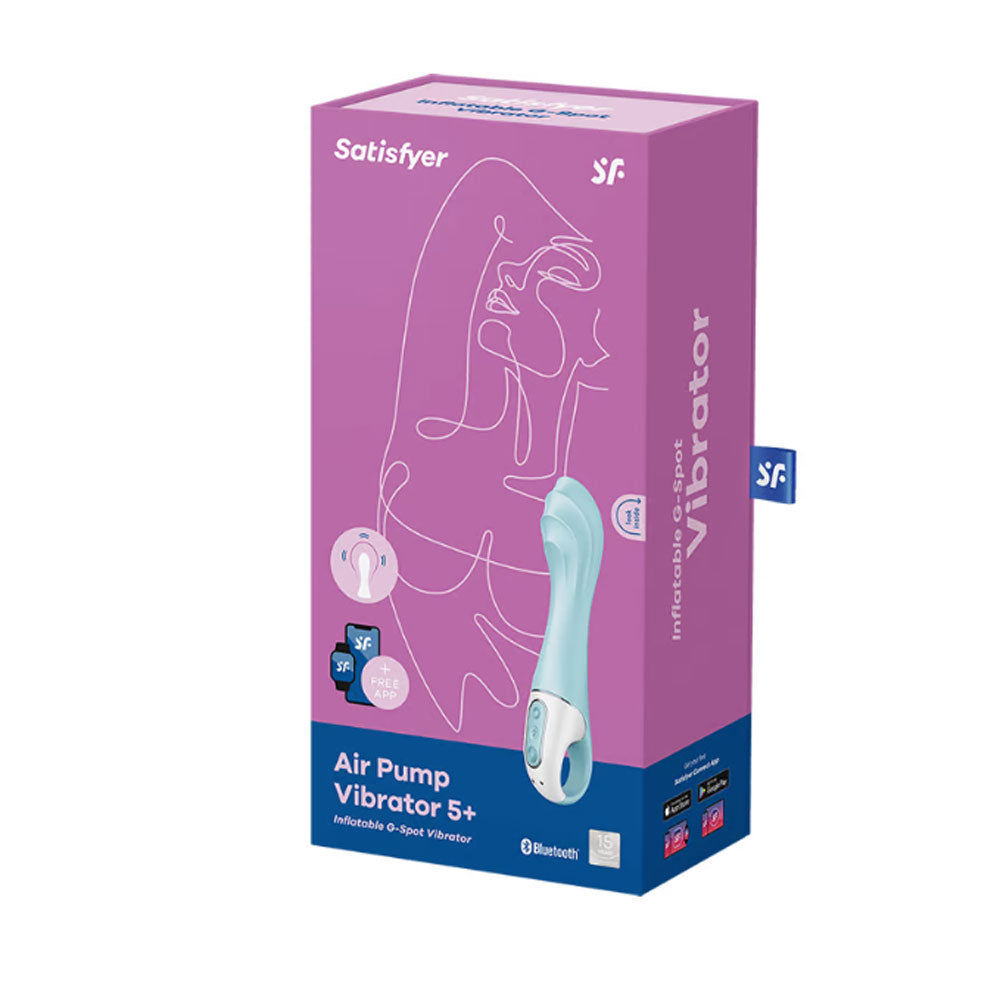 Satisfyer Air Pump Vibrator 5 Plus Inflatable G-Spot Vibrator - Blue | 4061504038544 | Discreet Personal Wellness