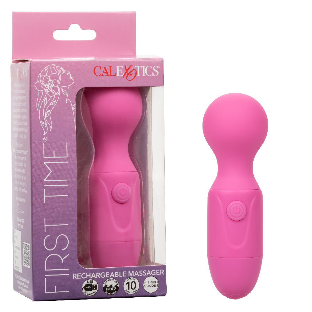 First Time Rechargeable Massager - Pink | 716770108678 | Discreet Personal Wellness